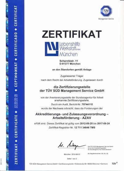 AZAV-Zertifizierung